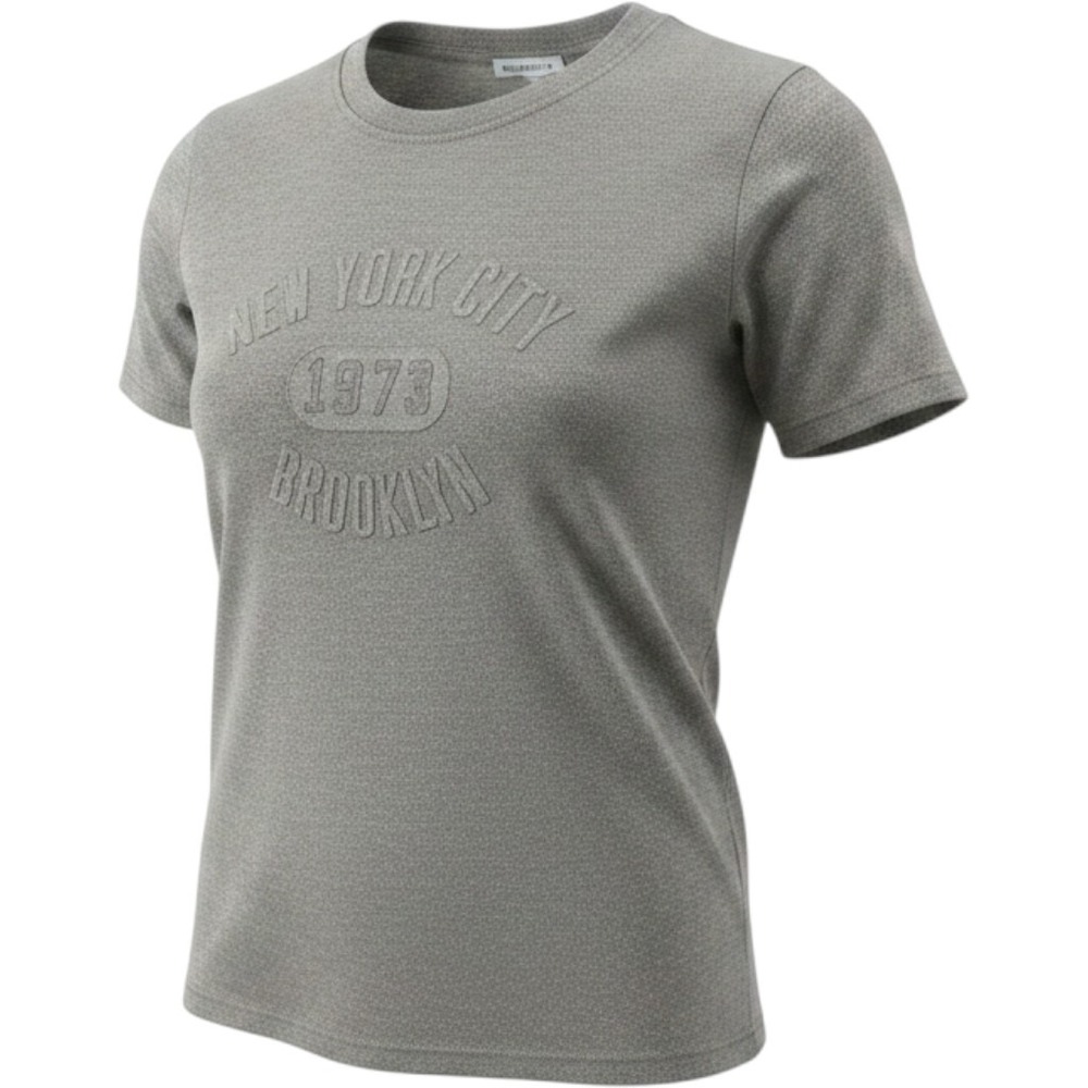 Zara Silver Metallic New York City 1975 Brooklyn Graphic T-Shirt NWT Large